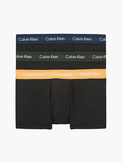 Calvin Klein - 3 Pack Low rise Trunks - Black with Contrast Waistband-1TU