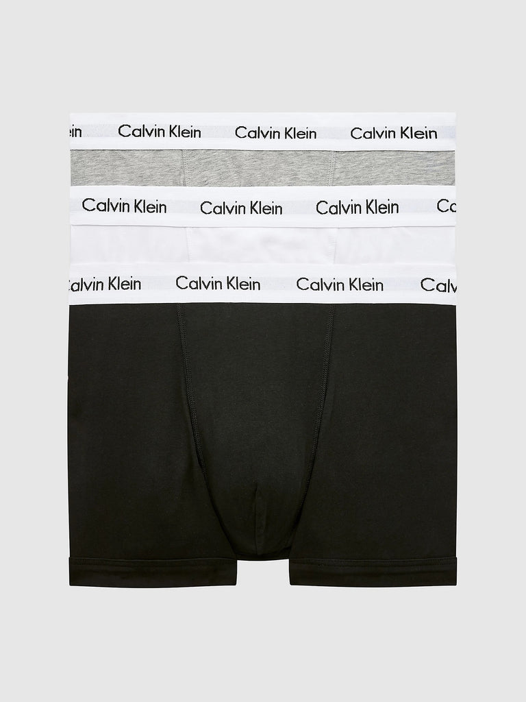 Calvin Klein 3 Pack Cotton Stretch – Low Rise Trunks ( Black / White / Grey )