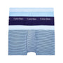 Calvin Klein 3 Pack Low Rise Trunks - Cotton Stretch  ( 	Hydrangea Blue/ Stripe/ Purple Fuss )
