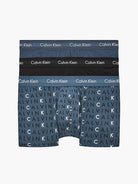 Calvin Klein - 3 Pack Low Rise Trunk - Hemisphere Blue/ Subdued Logo / Black