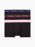 Calvin Klein - 3 Pack Low rise Trunks - Black with Grape /Pale/Purple Waistband
