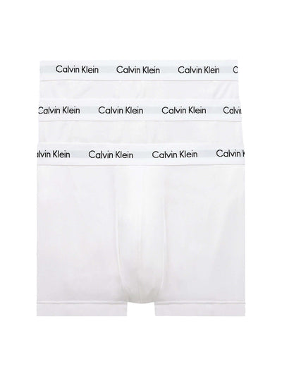 Calvin Klein 3 Pack Cotton Stretch – Low Rise Trunks ( White )
