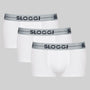 Sloggi Men GO- 3-Pack Low Rise Hipster Boxers, All White - Pants / 0003