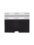 Calvin Klein 2 Pack Low Rise Trunks- Modern Cotton Black/Grey