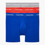 Calvin Klein 3 Pack Boxer Briefs - Cotton Stretch - Royalty / Grey Heather / Exotic Coral