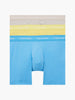 Calvin Klein 3 Pack Boxer Briefs - Cotton Stretch -  Ocean Storm / Lime / Signature Blue