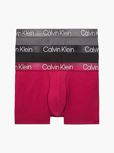 Calvin Klein 3 Pack Modern Structure Trunks -  Boulevard / Grey / Black