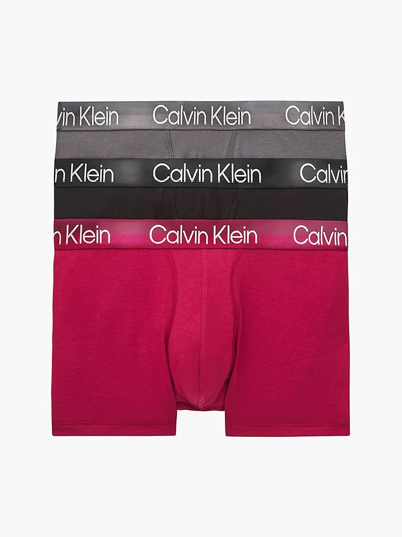 Calvin Klein 3 Pack Modern Structure Trunks - Boulevard / Grey / Black