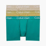 Calvin Klein 3 Pack Modern Structure Trunks - Turquoise/ Pista/ Biege