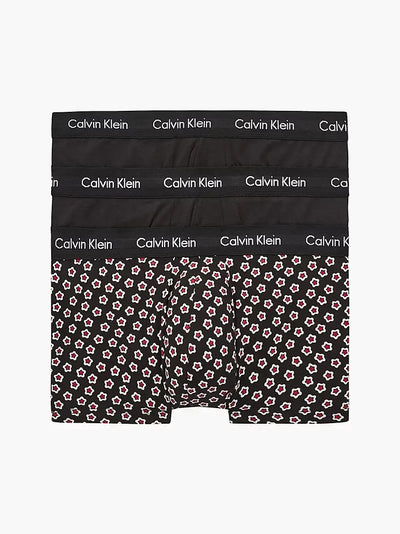 Calvin Klein 3 Pack Low rise Trunks - Cotton Stretch ( Black / Black / Dreamy Star Print )