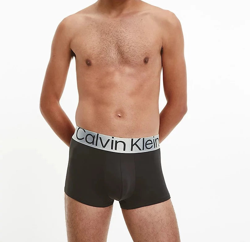 Calvin Klein 3 Pack Steel Micro Black Tuffet Red Carpet Trunks and Boxers