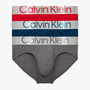 Calvin Klein Steel Cotton Hip Briefs, Pack of 3,  Grey Sky / Berry Sangria / Lake Crest