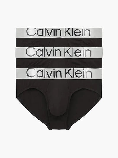 Calvin Klein 3 Pack Steel Cotton Hip Briefs,  Black