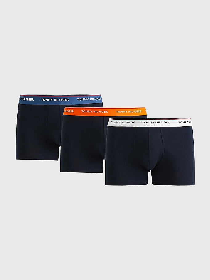 Tommy Hilfiger 3 Pack Essential Trunks Blue with Waistban | Trunks and