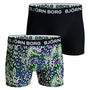 Bjorn Borg 2-Pack Cotton Men's Boxers - Black, Green Print MP003