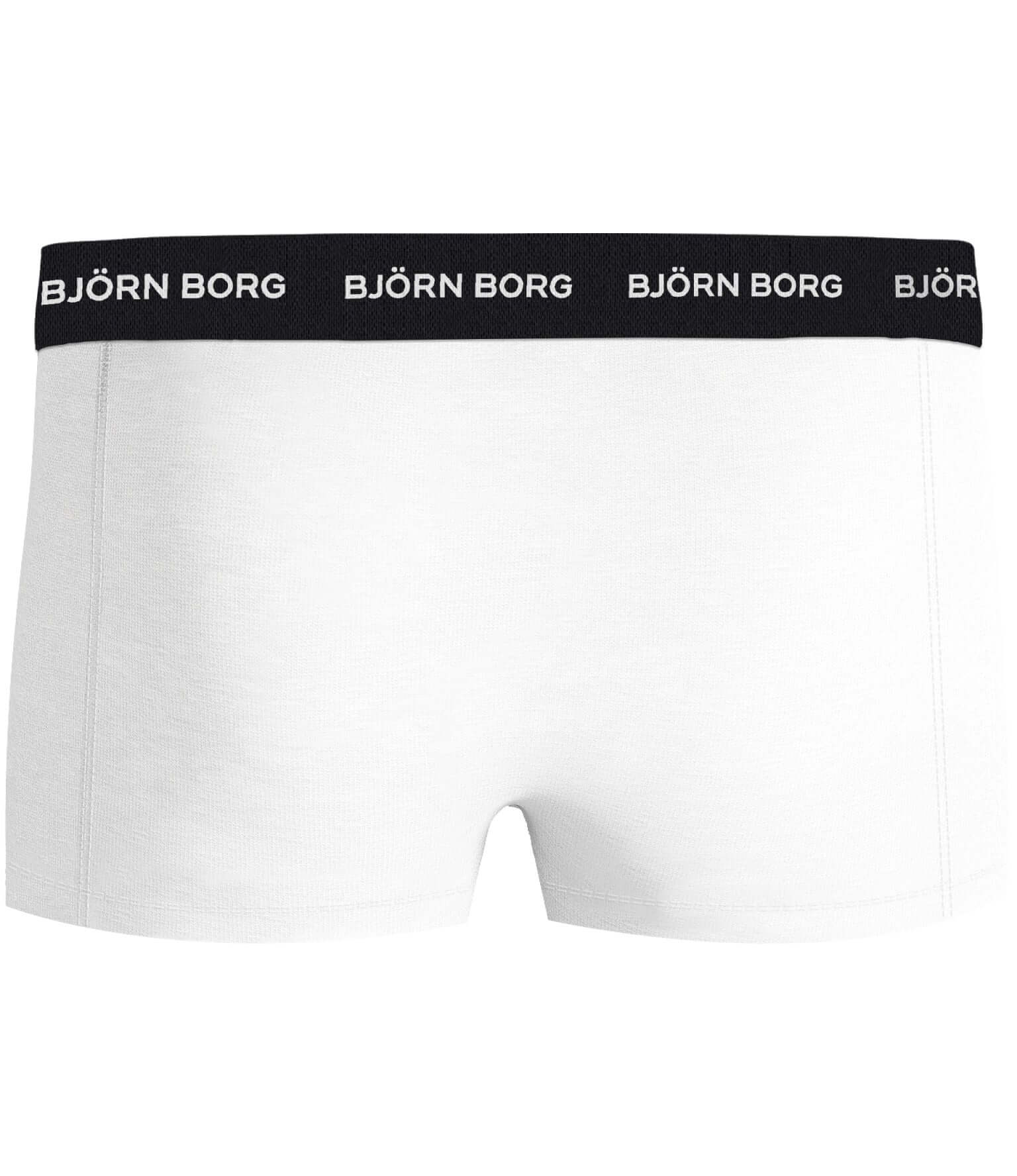 Björn Borg Men's Cotton Stretch Trunks 3 Pack - Black / Blue / White