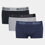 Sloggi Men GO- 3-Pack Low Rise Hipster Boxers (Black, Grey ,Blue) - Pants
