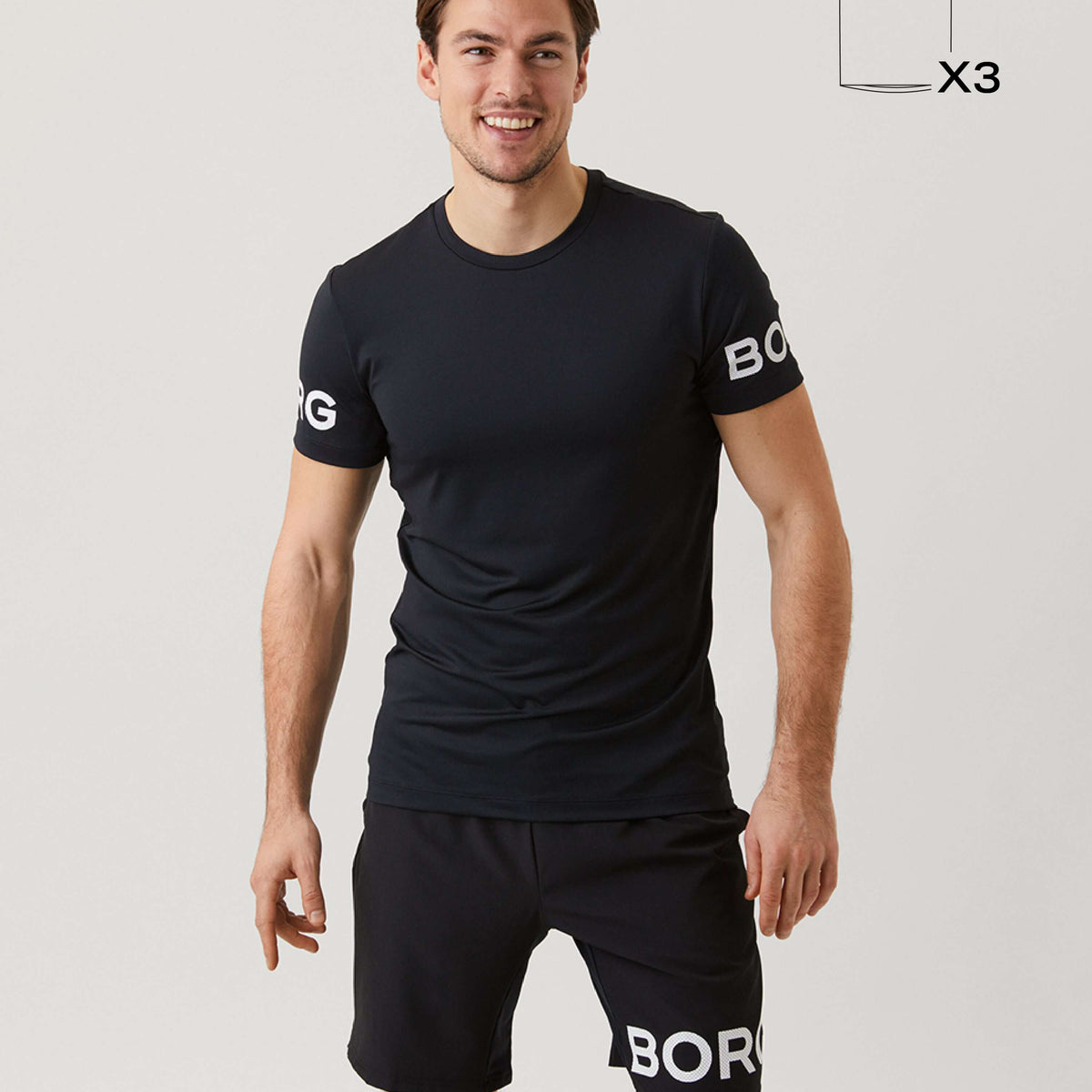 Borg Performance T-Shirt 3-pack - Black / Blue / Grape Wine | Trunks ...