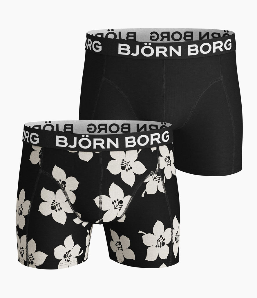 Björn Borg Men's Underwear GRAPHIC FLORAL SAMMY SHORTS 2-PACK BLACK BEAUTY