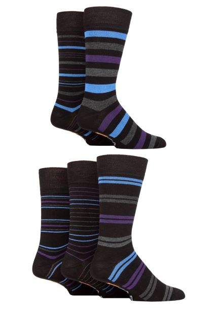 Farah Men’s 5 Pack Bamboo Stripe Socks – Soft, Breathable &amp; Antibacterial (UK 6-11)