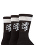 Pringle 3 Pc Men's Half Cushioned Sports Socks - Black w Lion Jacquard