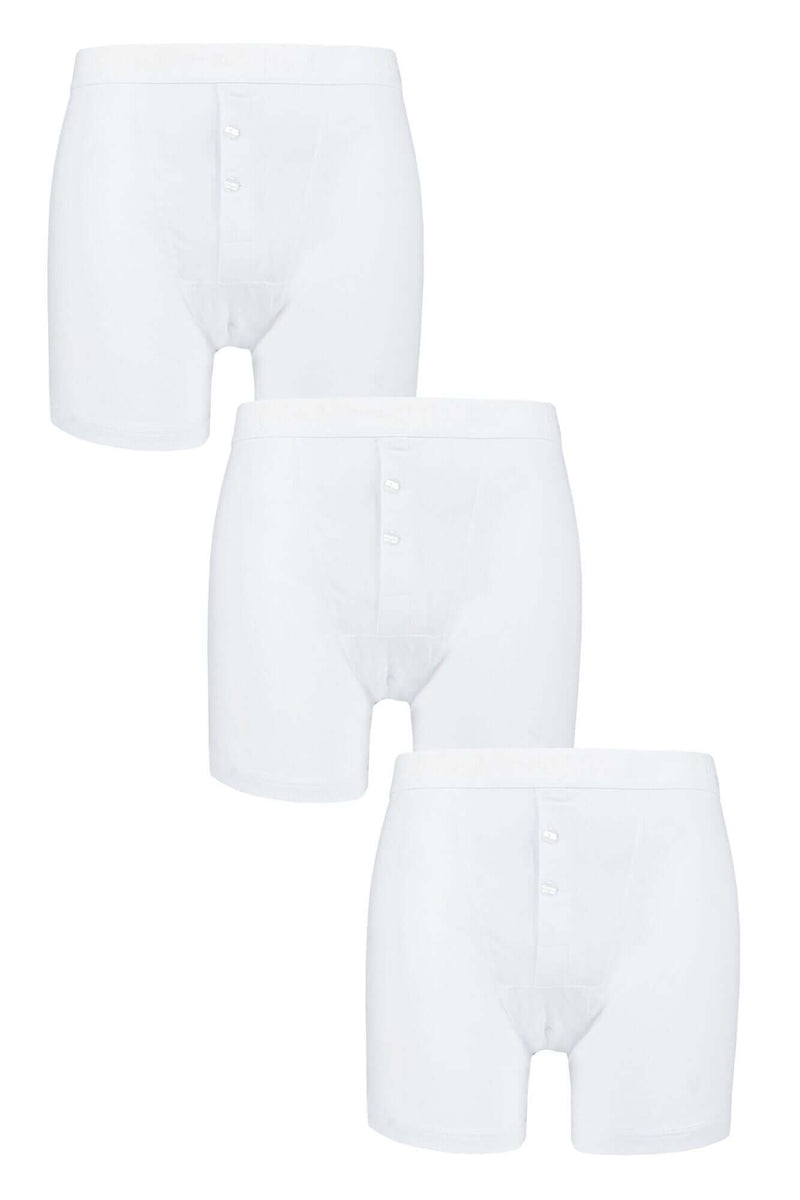 Pringle 3 Pack William Button Front Cotton Stretch Boxers – White ...