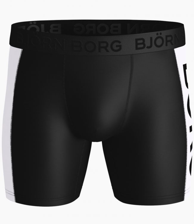 Björn Borg Men's Performance Boxers Panel Shorts 2 Pack - Black Beauty