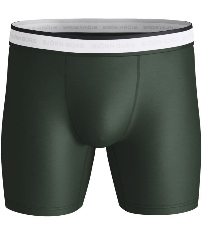 Björn Borg Men's Performance 3 Pack Boxers Tennis- Green/White/Black