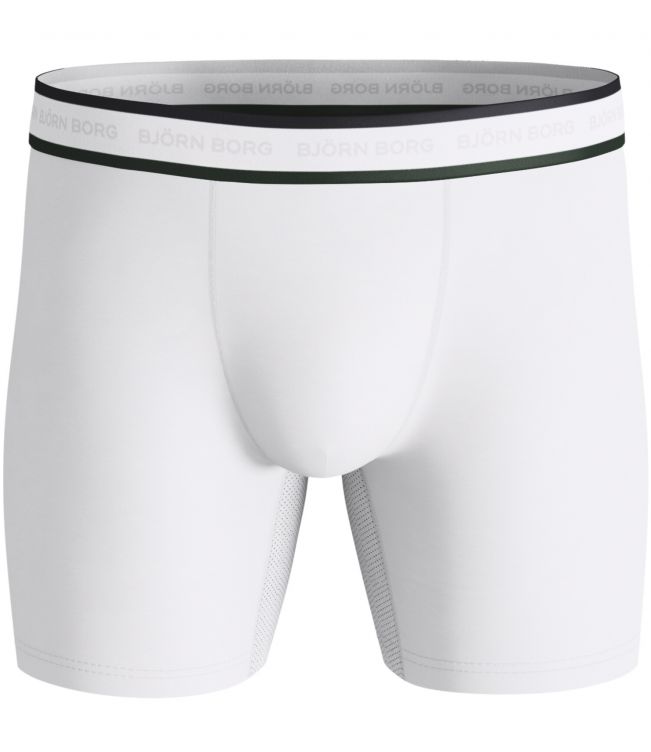 Björn Borg Men's Performance 3 Pack Boxers Tennis- Green/White/Black