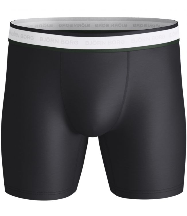 Björn Borg Men's Performance 3 Pack Boxers Tennis- Green/White/Black
