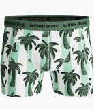 Björn Borg Men's Boxers - Palmstripe Sammy Shorts 3-Pack Blue Tint