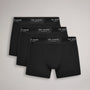 Ted Baker 3 Pack Fashion Cotton Stretch Solid Trunks - Black
