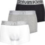 Calvin Klein 3 Pack Trunks - Steel Cotton - Black / White / Grey Heather (MP1)