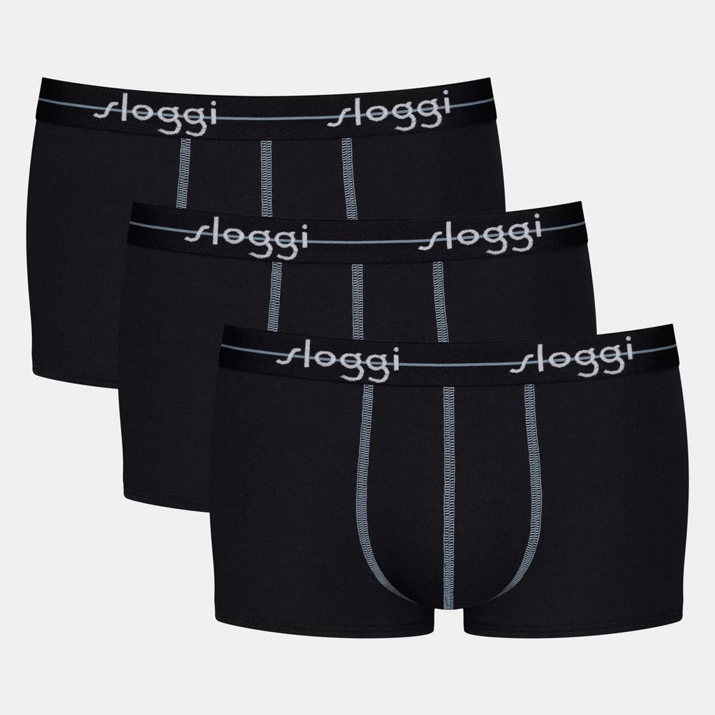 Sloggi Men 3 Pack Start Hipster / Low Rise Trunks Black Trunks and