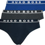 Hugo Boss Stretch Cotton Briefs Pack of 3 – Black / Anthracite / Blue