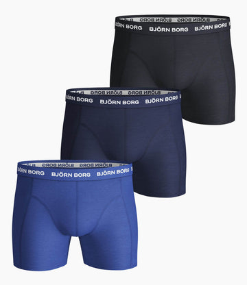 Björn Borg Essential Cotton Stretch Boxer Briefs 3 Pack – Skydiver Blue