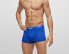 Boss 3 Pack of Stretch-Cotton Trunks - Black/Blue/Green