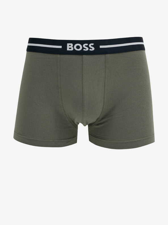 Boss 3 Pack of Stretch-Cotton Trunks - Blue, Black, Green
