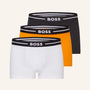 Boss 3 Pack of Stretch-Cotton Trunks - White/Orange/Black