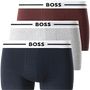 Boss 3 Pack of Stretch-Cotton Trunks - Blue/Burgundy/Grey