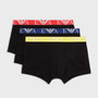Emporio Armani 3 Pack Trunks Bold Monogram logo waistband - Black