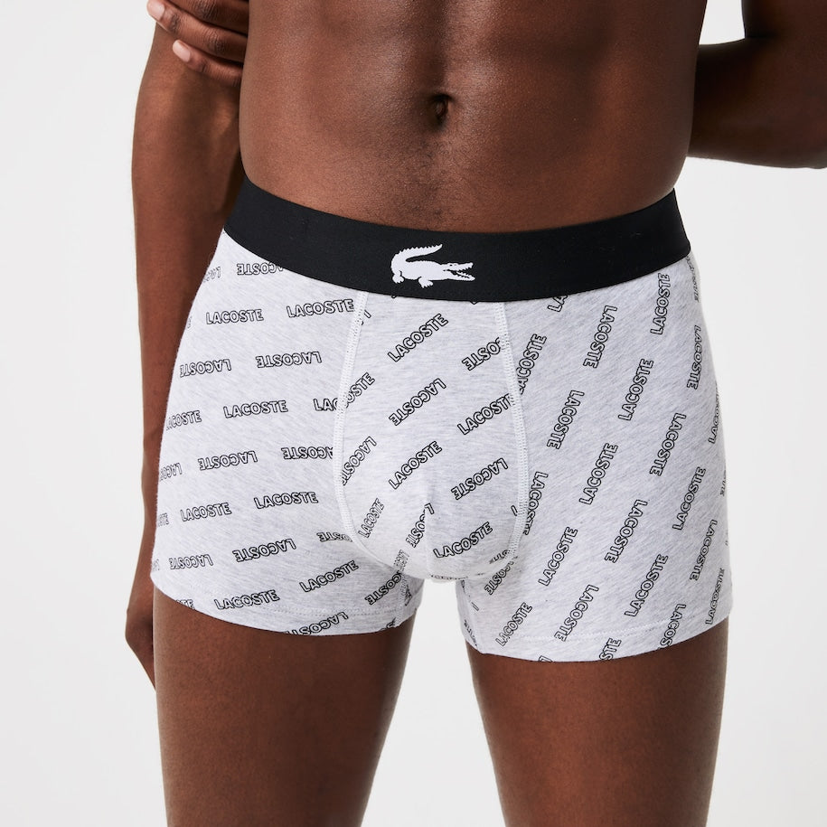 Lacoste Men's Stretch Cotton Trunk 3-Pack - Black/Grey/White – Trunks and  Boxers