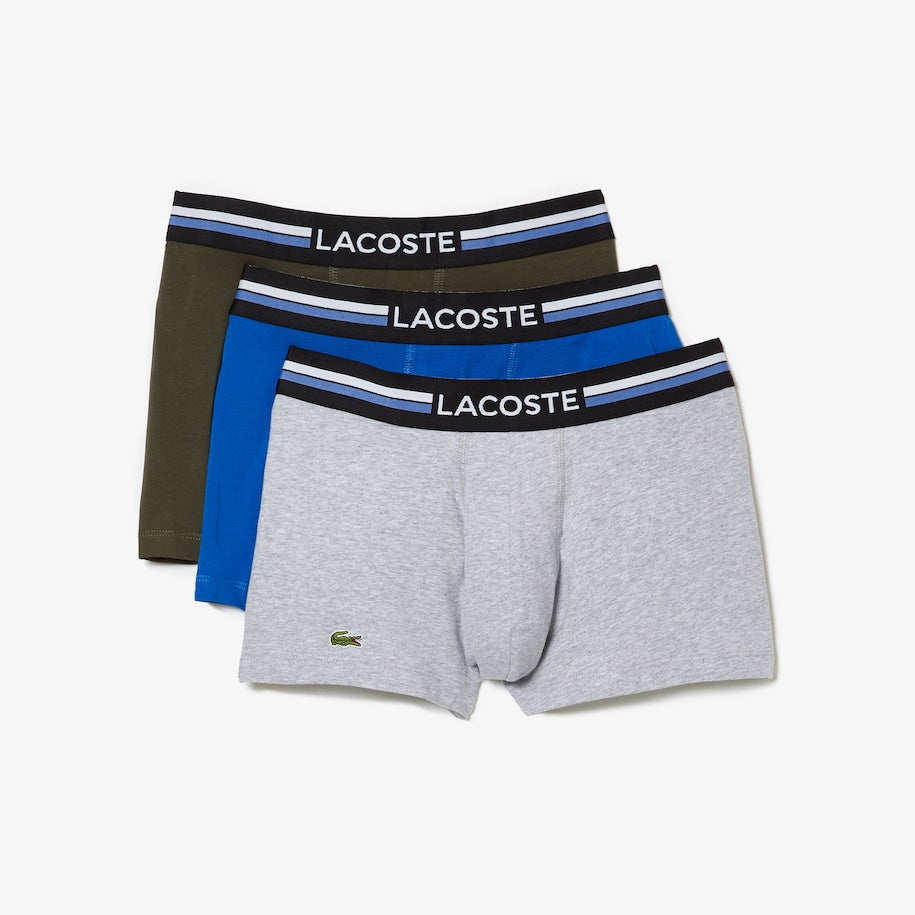 Lacoste - Pack Of 3 Iconic Trunks - With Three Tone Waistband – Trunks and  Boxers