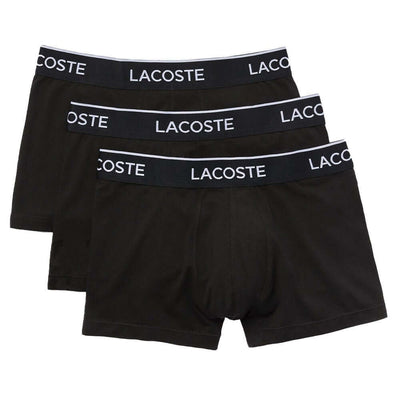 Lacoste Men’s 3-Pack Stretch Cotton Trunks – Logo Waistband