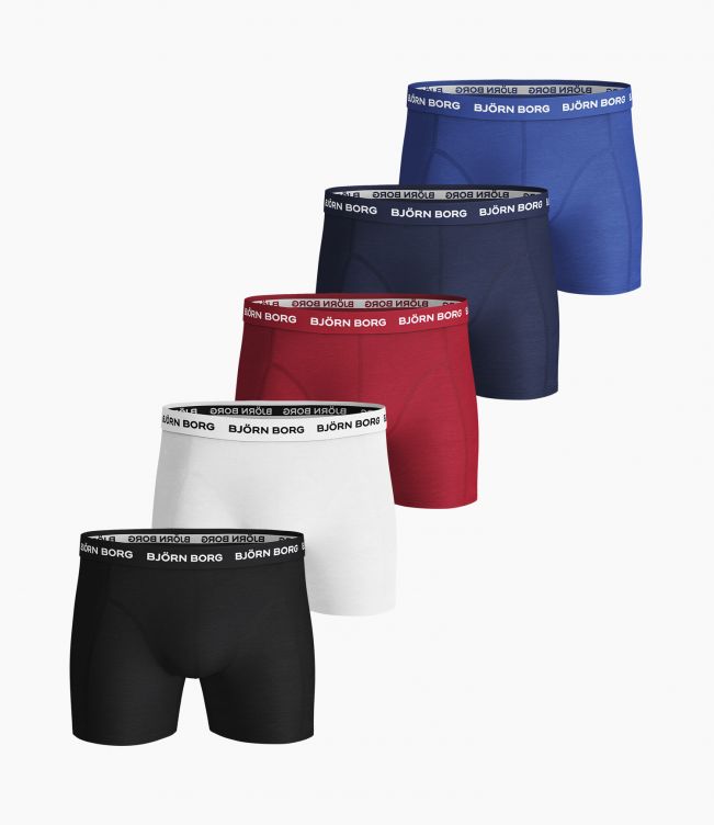 Björn Borg SOLID ESSENTIAL SHORTS 5-PACK Assorted