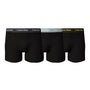 Calvin Klein - 3 Pack Cotton Stretch Trunks - Black with Coloured Waistband