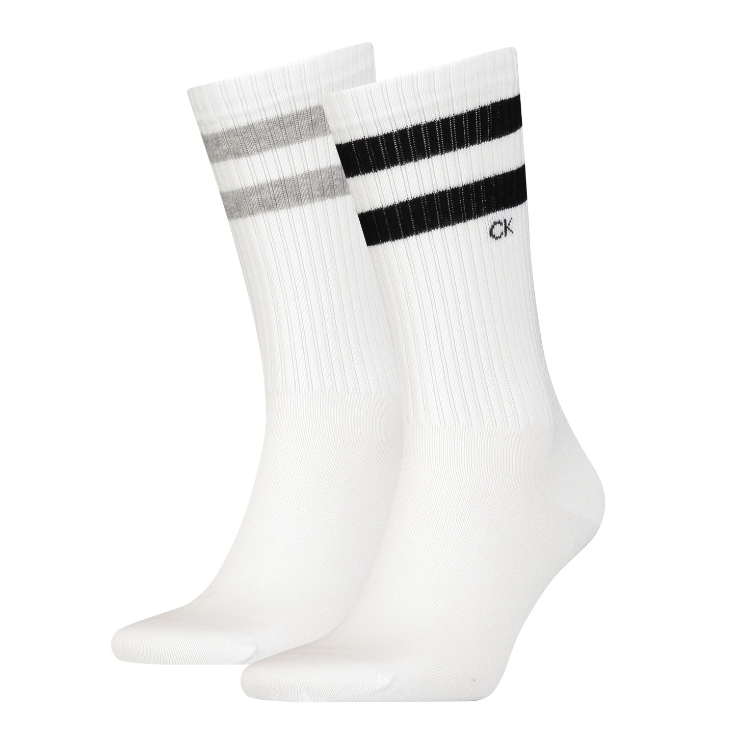 Calvin Klein Men's 2 Pack Striped Crew Socks
