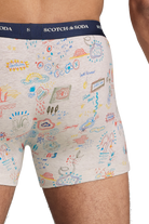 Scotch & Soda 2 Pack Men's Iconic AOP Boxers -Navy/Marshmallow Melange