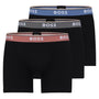Boss 3 Pack of Stretch Cotton Boxer Briefs - Black Coloured Waistband