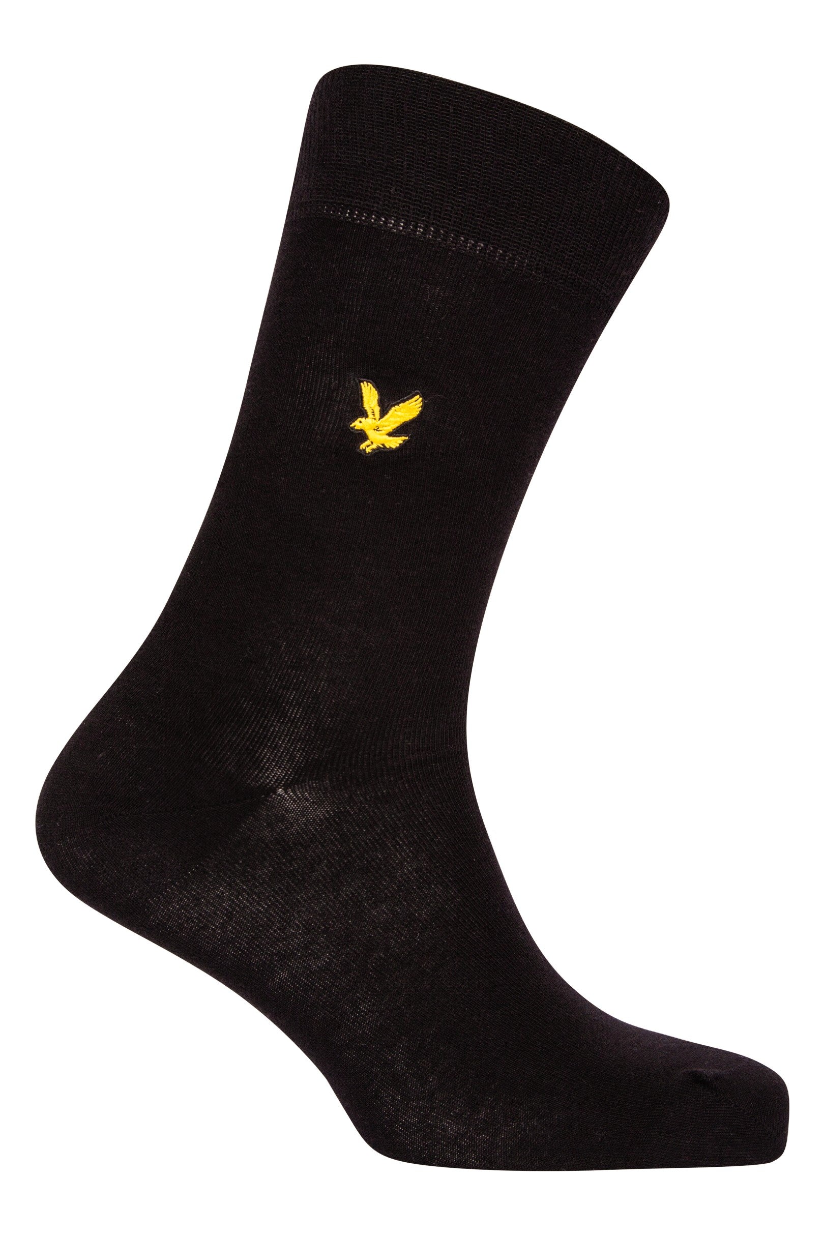 Lyle & Scott 3 Pack Angus Socks with Eagle Embroidery - Black